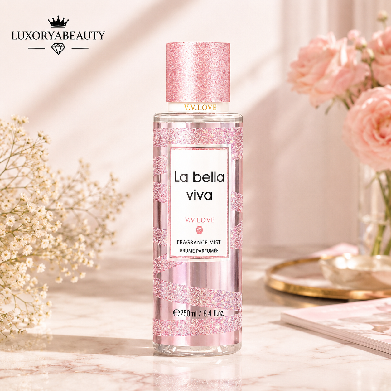 Spray de Corp pentru Femei LA BELLA VIVA 250 ml – Aromă Florală Delicată, Body Mist Feminin cu Parfum Elegant și Revigorant