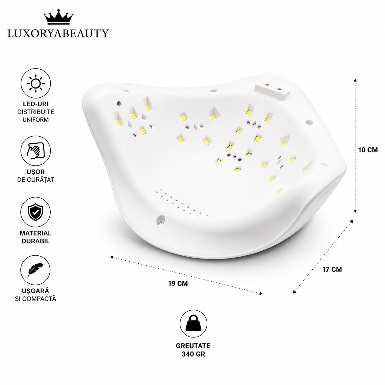 Lampă UV LED SUN5 48W cu Display Digital și 24 LED-uri – Uscare Rapidă pentru Gel UV, Ojă Semipermanentă și Polygel | LUXORYABEAUTY