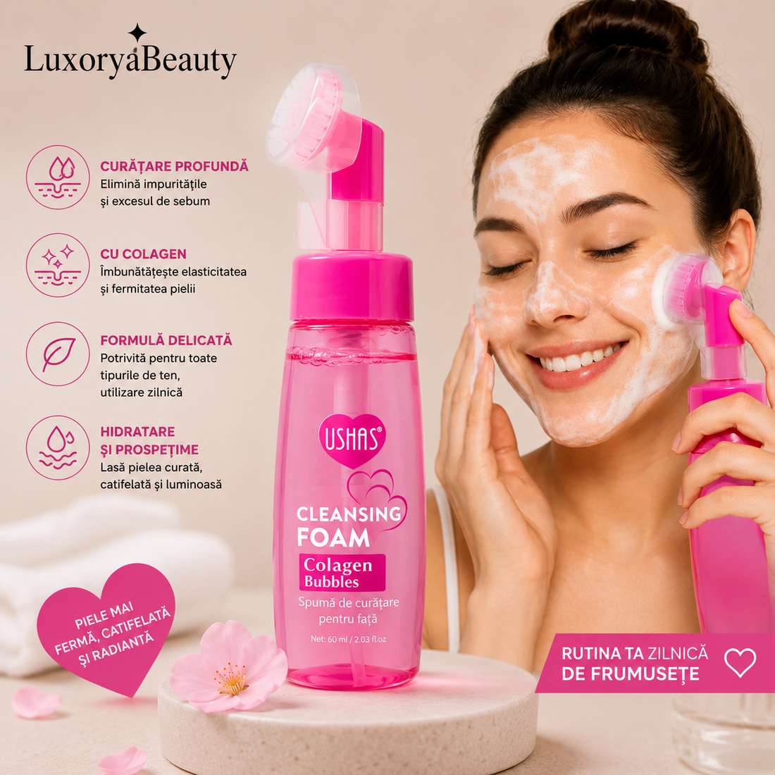 Set 5 Produse Skin Care Premium - Curățare, Demachiere, Hidratare și Îngrijirea Zonei Ochilor