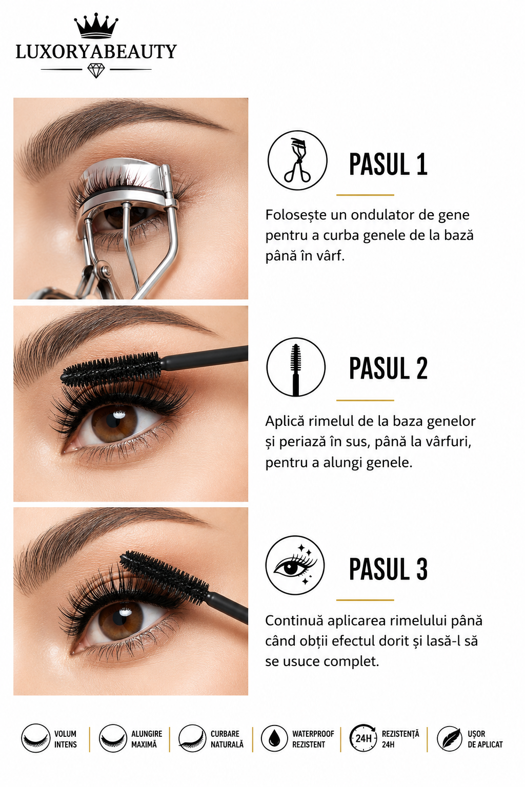 Rimel Negru Ocheal 4D Long Mascara – Efect de Alungire și Volum Natural, Waterproof, Rezistență Îndelungată, Gene Definite și Curbate