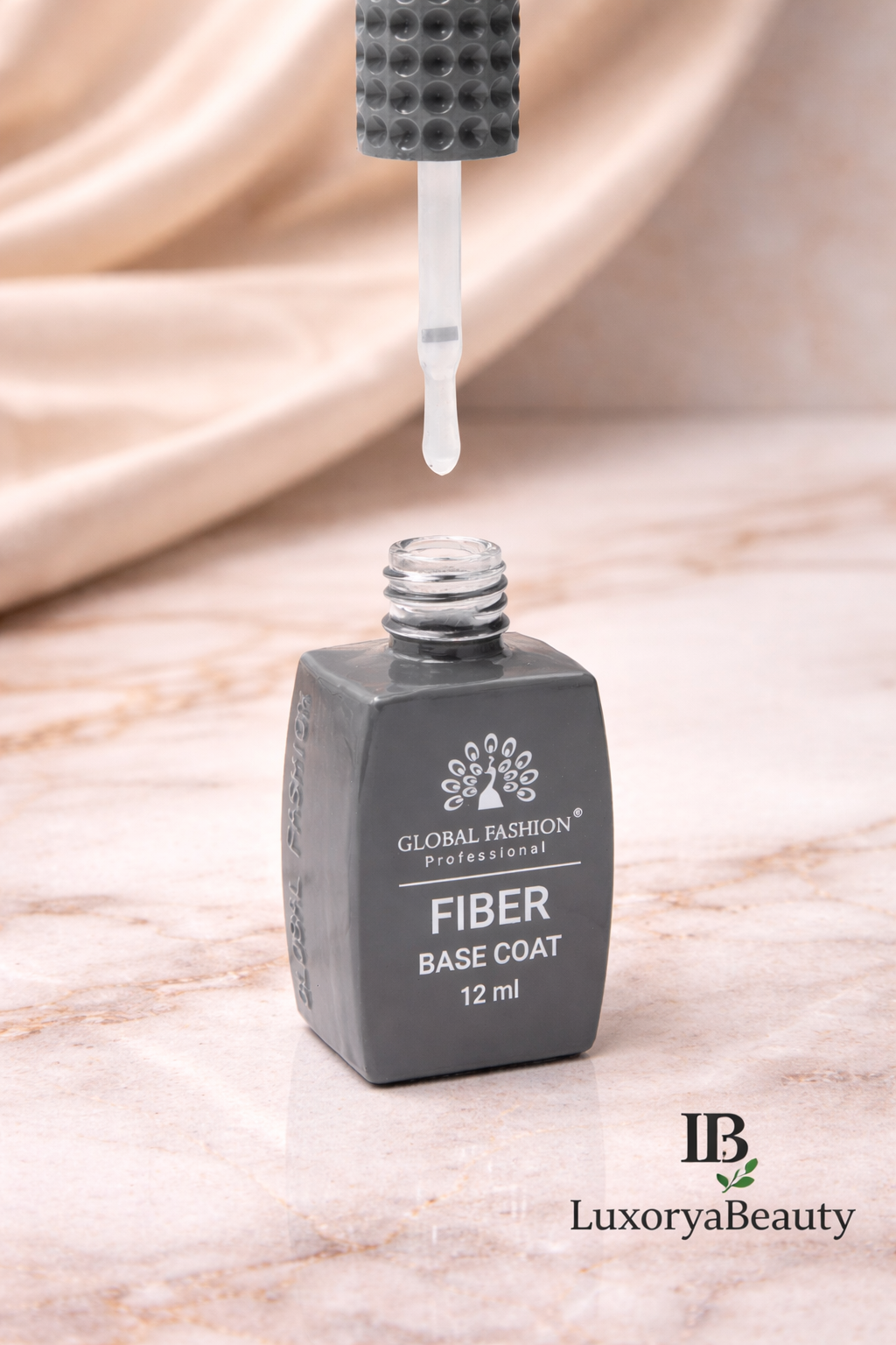 Bază Unghii Fiber Base Coat Global Fashion 12 ml – Întărire, Reconstrucție și Protecție pentru Unghii Fragile