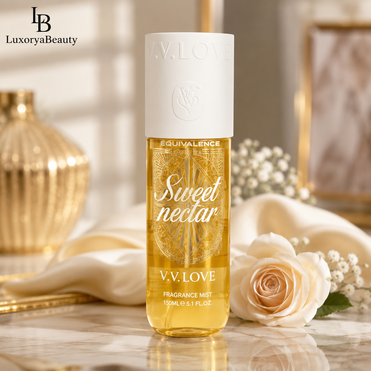 Set 4 Parfumuri pentru Corp V.V. Love – Sweet Nectar, Eternal Violet, Crème Rose & Tropical Breeze