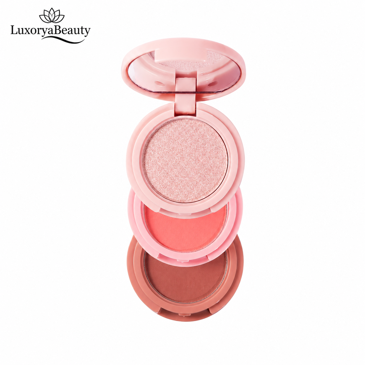 Paletă Iluminator, Blush și Contouring, 03 Handaiyan 3 în 1 Palette H3013 – Culori Mixte, Finish Natural și Luminos Culori Mixte, Finish Natural și Luminos