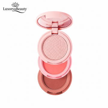 Paletă Iluminator, Blush și Contouring, 03 Handaiyan 3 în 1 Palette H3013 – Culori Mixte, Finish Natural și Luminos Culori Mixte, Finish Natural și Luminos