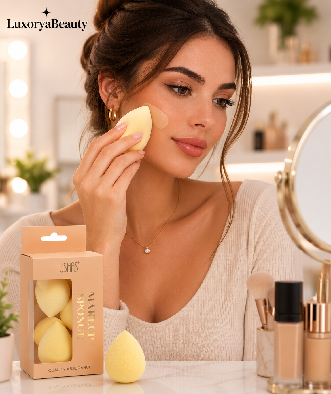 Set 6 bureti make-up in forma de ou pentru aplicare uniforma