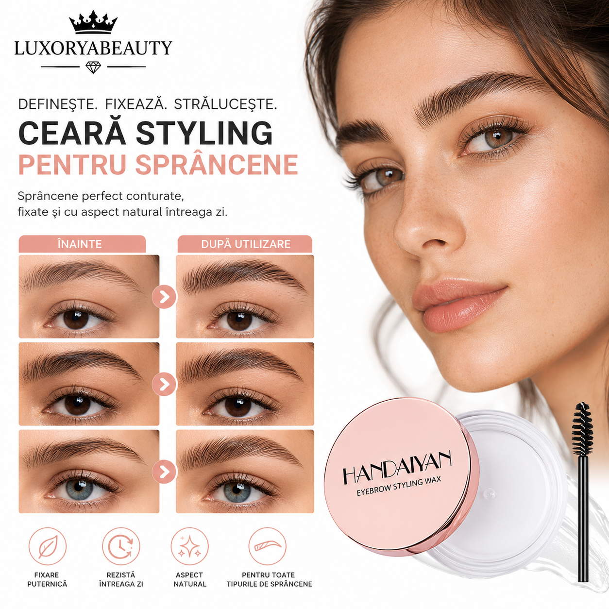 Ceară pentru Stilizarea Sprâncenelor Handaiyan – Efect Laminare, Fixare Puternică și Aspect Natural