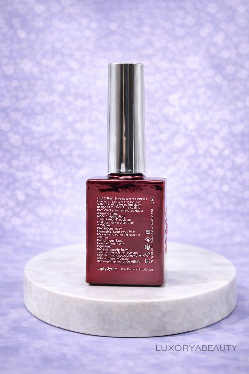Top Coat Unghii Global Fashion Superstar Shiny 15 ml – Fără Strat Lipicios, Ultra Luciu, Rezistență Anti-Zgârieturi