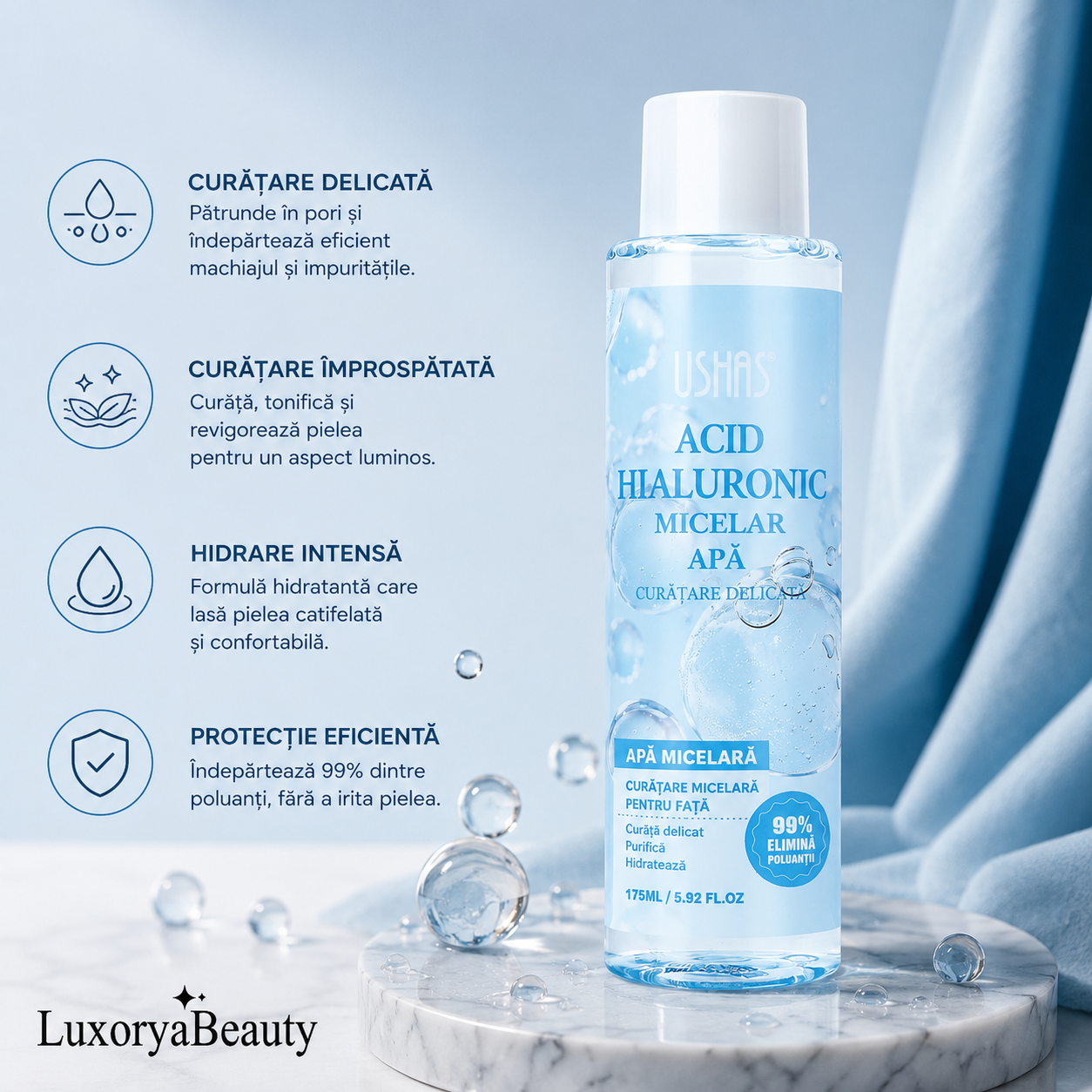 Set 5 Produse Skin Care Premium - Curățare, Demachiere, Hidratare și Îngrijirea Zonei Ochilor