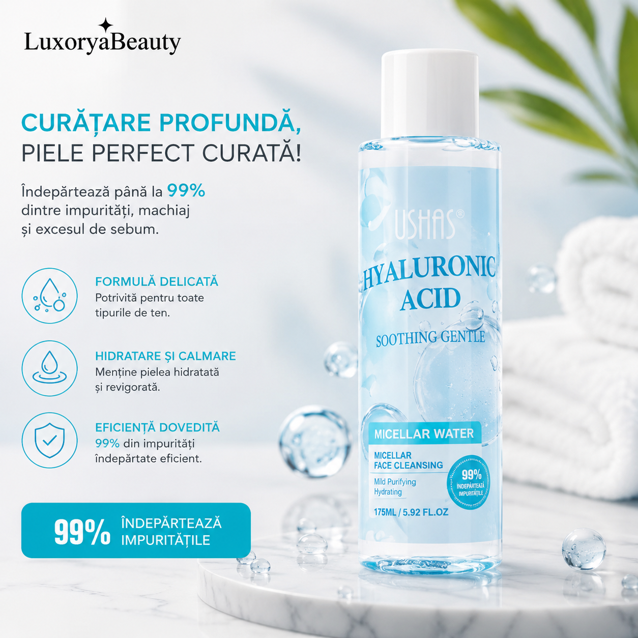 Set 5 Produse Skin Care Premium - Curățare, Demachiere, Hidratare și Îngrijirea Zonei Ochilor