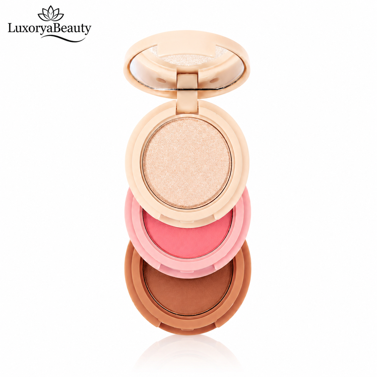 Paletă Iluminator, Blush și Contouring 01 Handaiyan 3 în 1 Palette H3013 - Culori Mixte, Finish Natural și Luminos