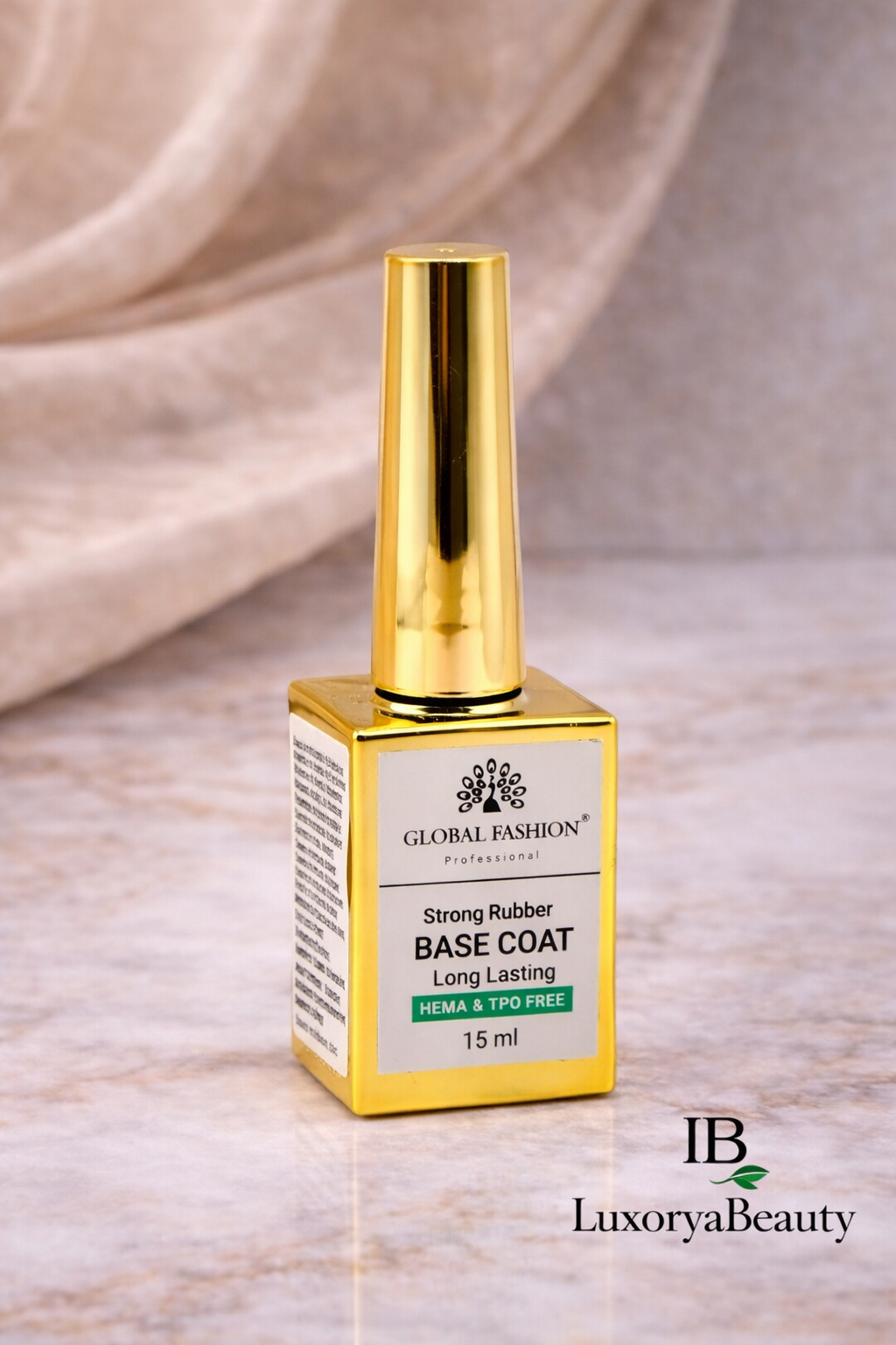 Bază Rubber Strong Base Coat Long Lasting Global Fashion 15 ml – Aderență Maximă & Rezistență 4 Săptămâni