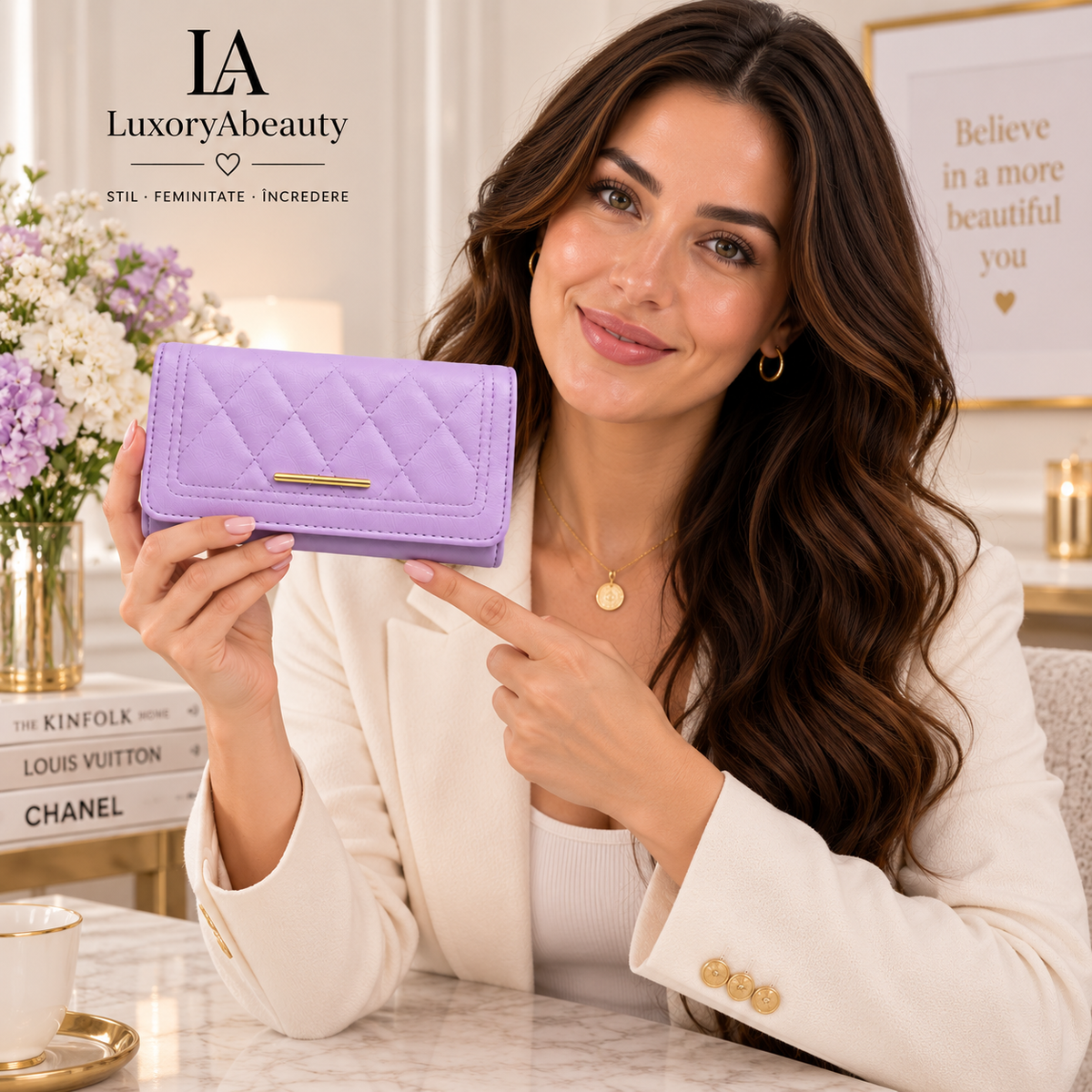Portofel Damă Mare 20 × 10 cm – 5 culori, 8 Compartimente pentru Carduri, Portofel Elegant și Practic