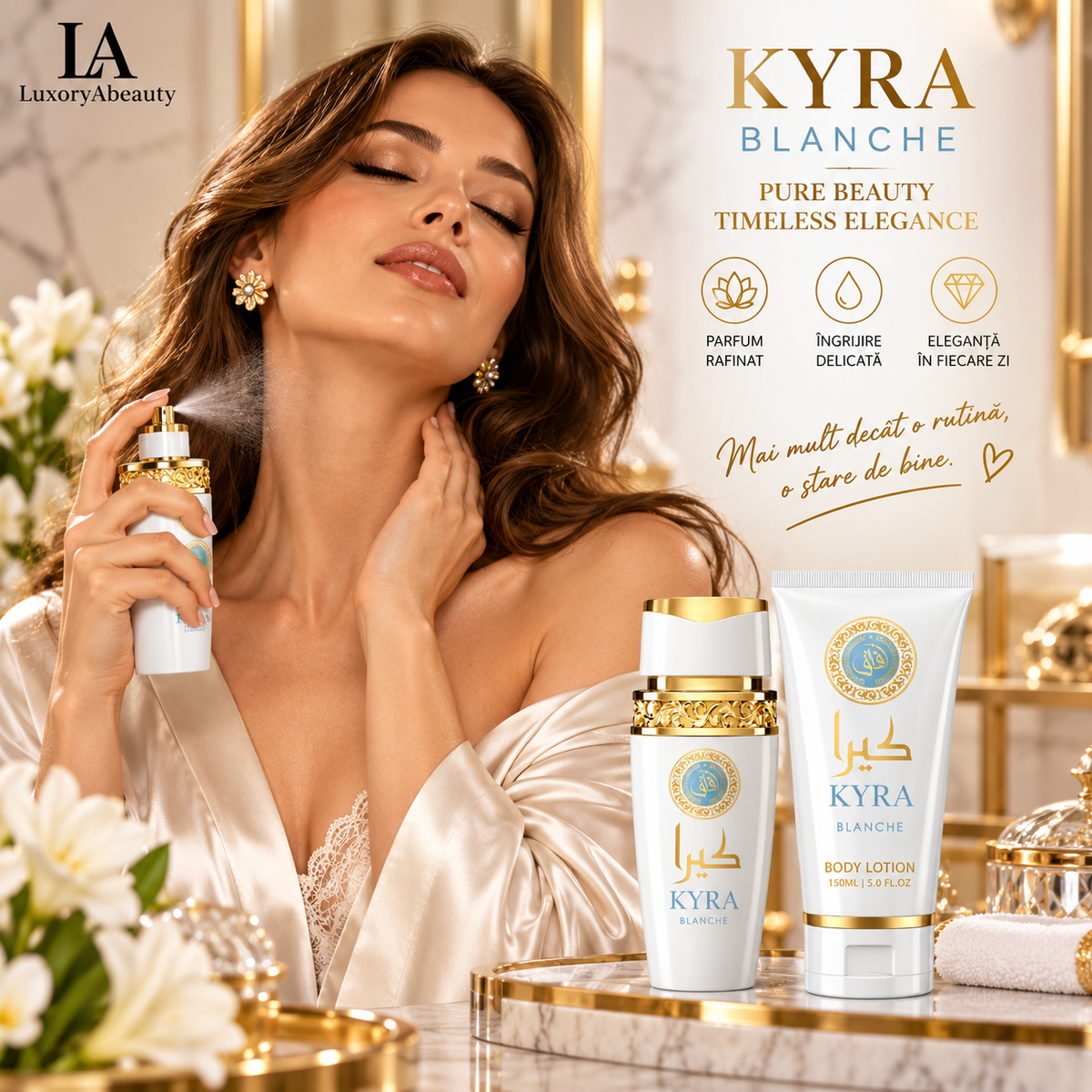 Set Apa de Parfum Kyra Blanche 100 ml + Lotiune de corp 150 ml