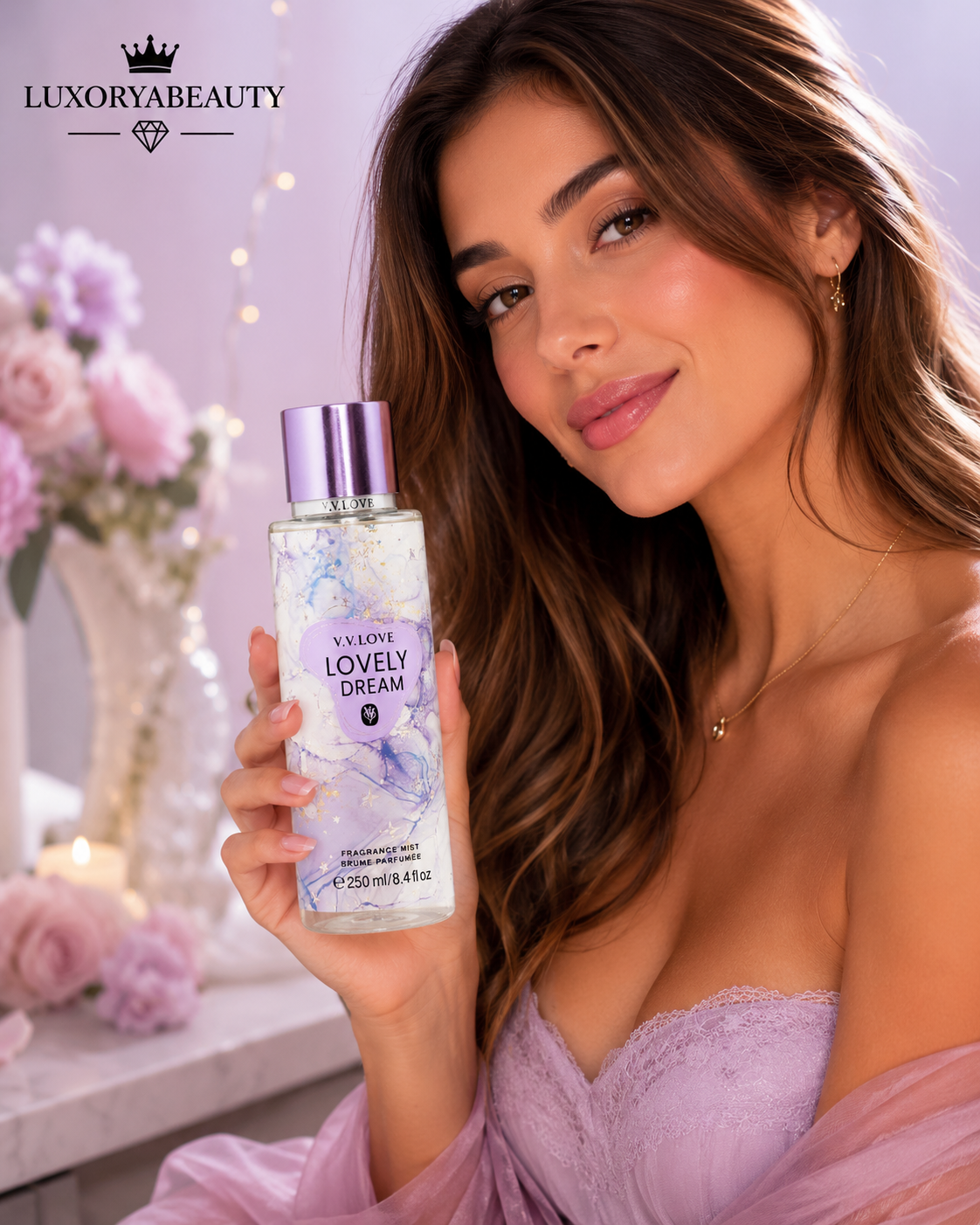 Spray de Corp Floral LOVELY DREAM 250 ml – Body Mist pentru Femei cu Aromă Delicată, Elegantă și Romantică