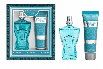 Set Cadou Bărbați Homme Viril V.V. Love – Parfum 30 ml + After Shave Balm 50 ml, Eleganță Masculină, Model VL3801-17