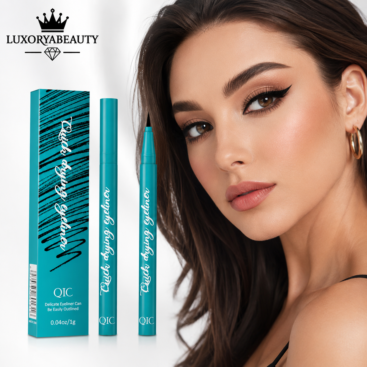 QIC Eyeliner Tip Cariocă Waterproof – Tuș de Ochi cu Aplicare Precisă, Rezistență Îndelungată și Linie Perfectă dintr-o Singură Mișcare
