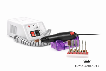 Kit Profesional Freză Unghii cu 6 Capete – Aparat Manichiură & Pedichiură Electric, Compact și Puternic