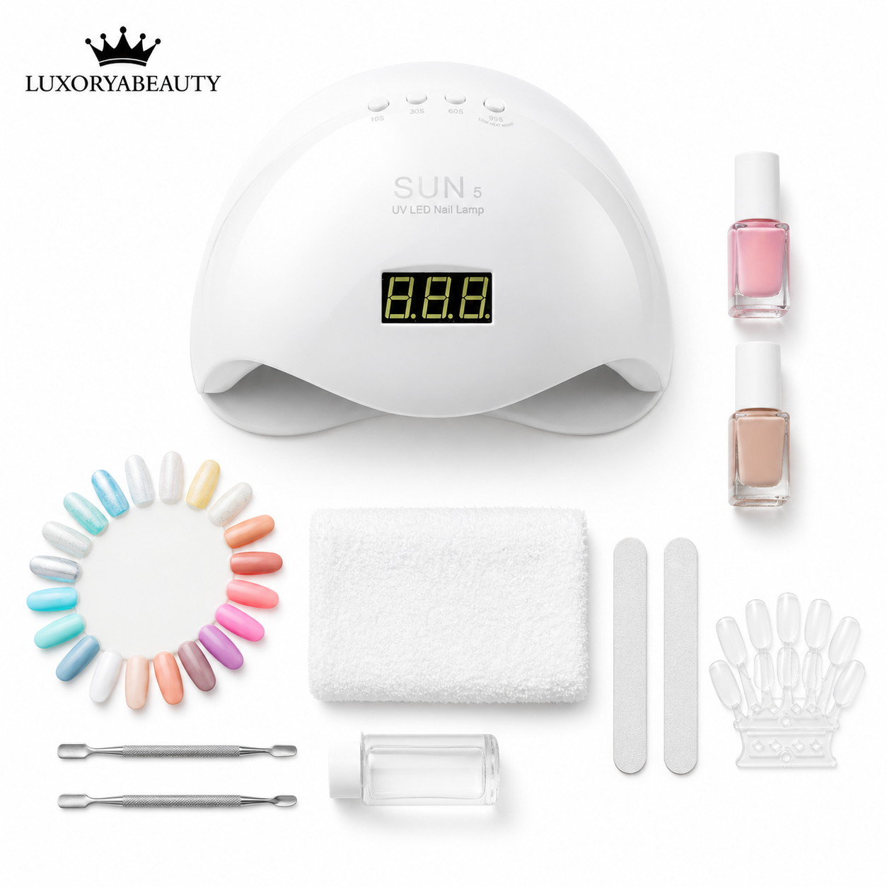 Lampă UV LED SUN5 48W cu Display Digital și 24 LED-uri – Uscare Rapidă pentru Gel UV, Ojă Semipermanentă și Polygel | LUXORYABEAUTY