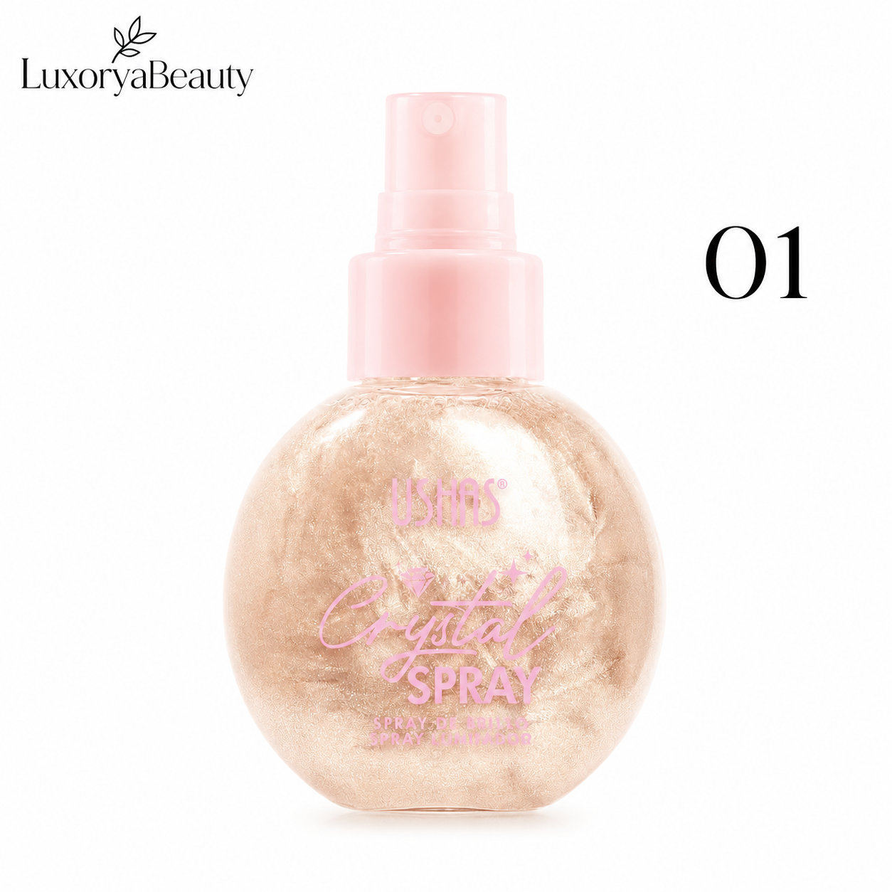 Spray Iluminator Față & Corp USHAS UC103A Crystal Spray – Efect Strălucitor cu Particule Fine Shimmer
