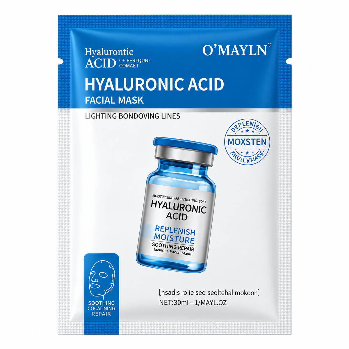 Set 10 Măști Faciale cu Acid Hialuronic, Tip Șervețel – Hidratare Intensă, Piele Catifelată și Aspect Luminos