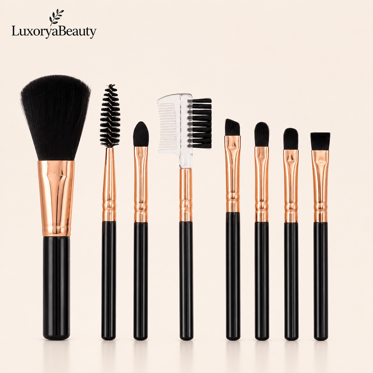 Set 8 Pensule Machiaj USHAS – Kit Profesional pentru Machiaj Complet, Fibre Moi, Aplicare Precisă, Ideal pentru Începători și Profesioniști