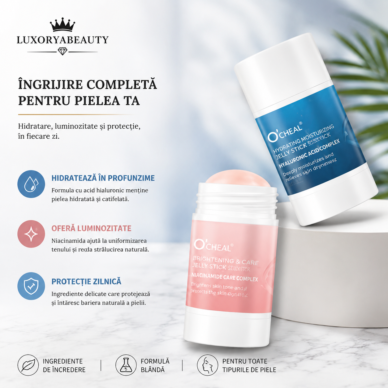 Set 2 Creme Ocheal Anti-Crack pentru Piele Uscată și Crăpată – Hidratare Intensă, Reparare și Protecție pentru Mâini, Călcâie, Coate și Genunchi