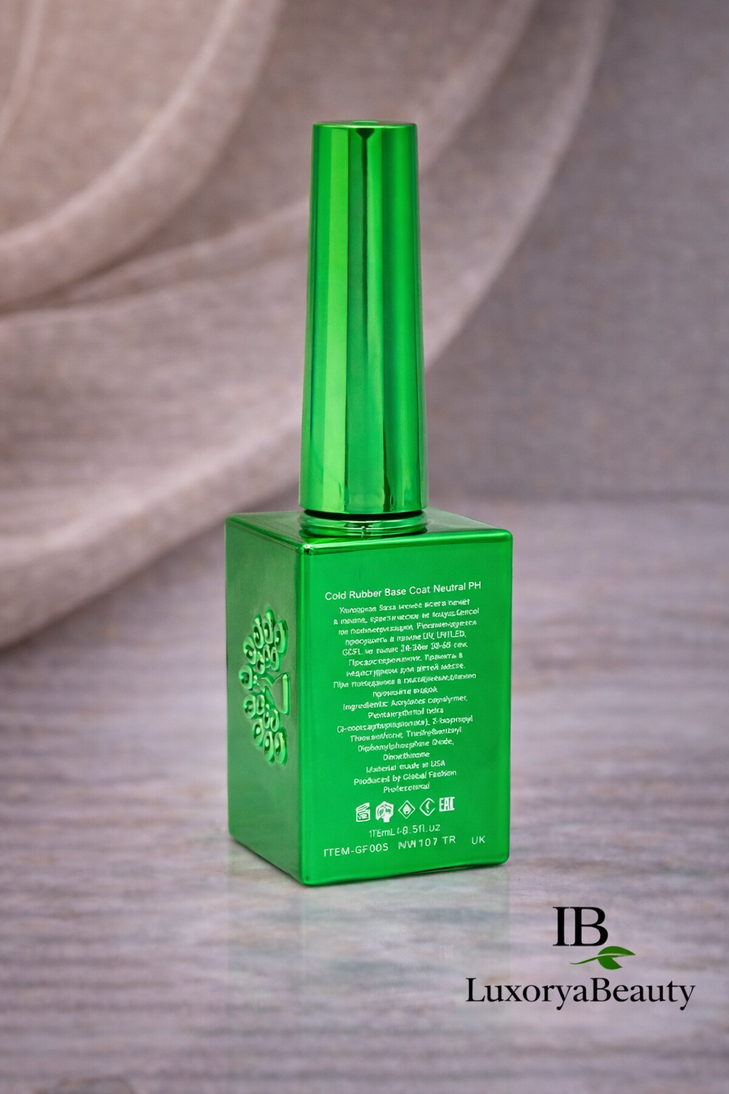 Bază Rubber Cold Global Fashion 15ml – Base Coat Gel UV/LED Profesional, Elastică, Aderență Maximă, Rezistență Îndelungată