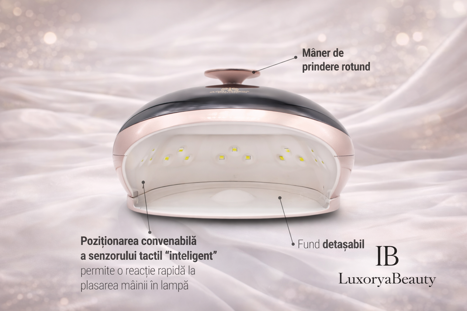 Lampă UV LED unghii 48W Global Fashion S1 – profesională, 30 LED, senzor automat, timer 10/30/60s