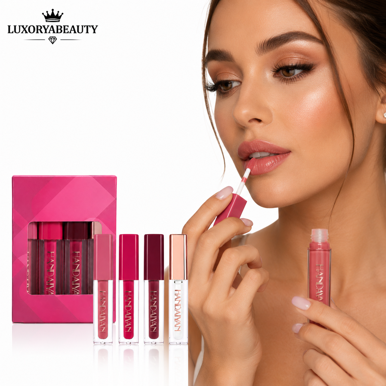 Set 4 Rujuri Lichide HANDAIYAN – Rezistență Îndelungată, Culori Intense, Finish Mat și Lucios,