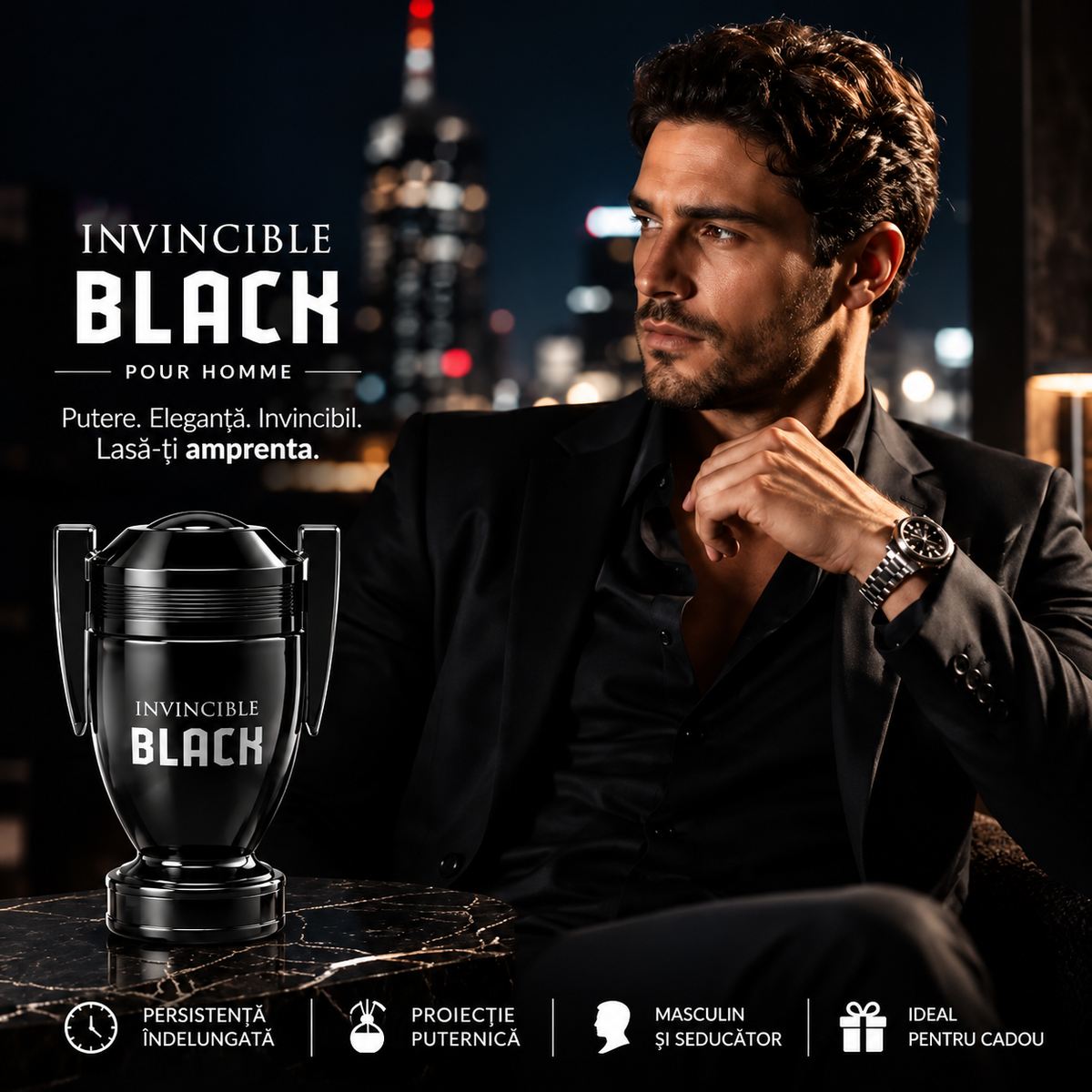 Parfum barbati  Invincible Black 100 ml / inspirat din  Invictus Onyx