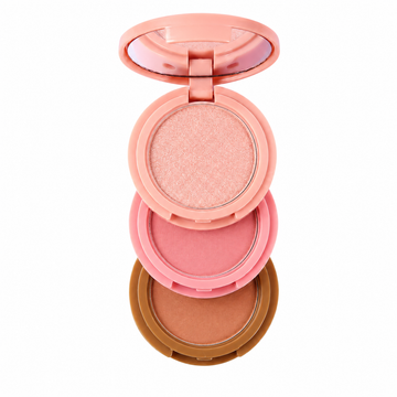 Paletă Iluminator, Blush și Contouring, 02 Handaiyan 3 în 1 Palette H3013- Culori Mixte, Finish Natural și Luminos