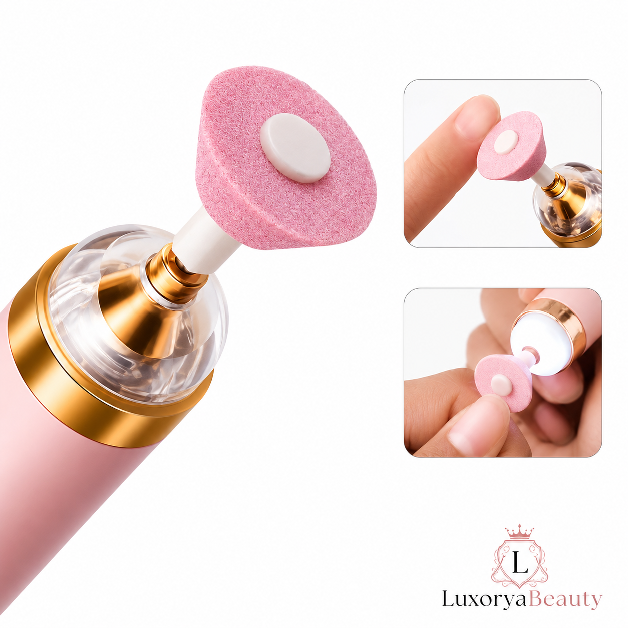 Freza Electrică pentru Unghii Profesională – Manichiură și Pedichiură, 5 Capete, Lumină LED, Încărcare USB, Portabilă | LuxoryaBeauty