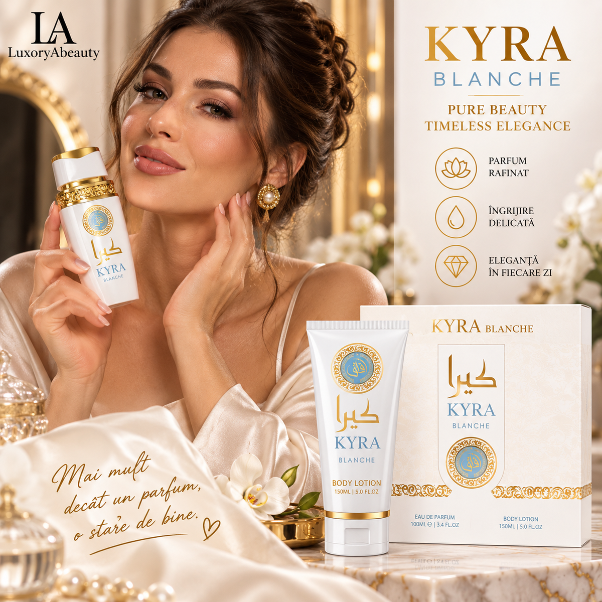 Set Apa de Parfum Kyra Blanche 100 ml + Lotiune de corp 150 ml