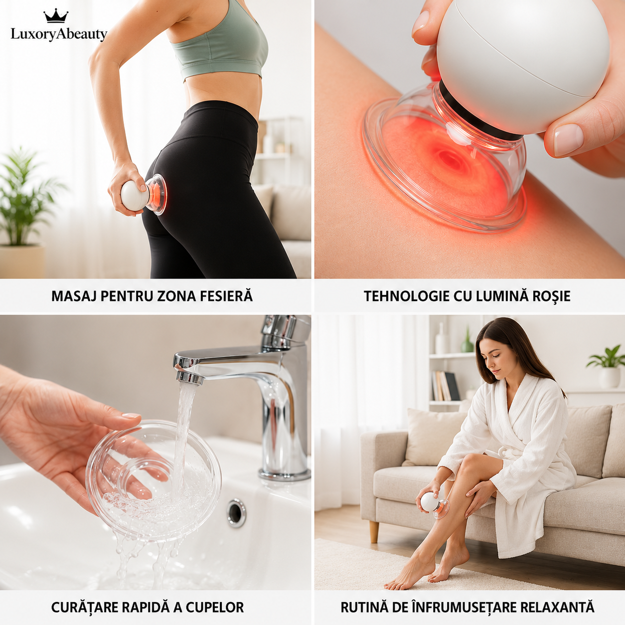 Aparat Masaj Vacuum Anti-Celulită Cehuioss Celluless MD - Terapie Vacuum cu Role Cauciuc și Lumină, Portabil, Putere Variabilă, Acumulator 1000mAh, Pentru Abdomen, Brațe, Șolduri și Picioare