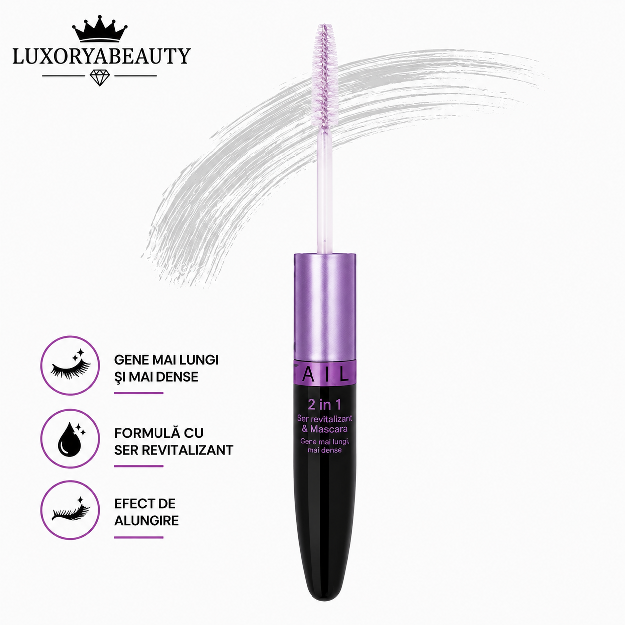 Mascara 2 Pași pentru Alungire Gene CEOO4 – Ser Revitalizant + Mascara pentru Volum, Definire Intensă și Gene Spectaculoase