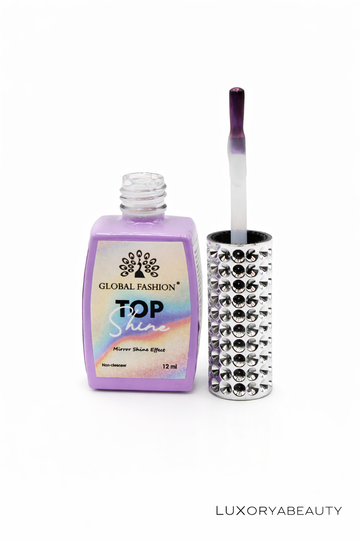 Top Coat Global Fashion TOP SHINE 09 – Efect Oglindă, Fără Strat Lipicios, 12 ml | Luciu Intens Profesional