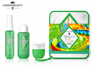 Set Cadou Shining Green – Spray de corp 40 ml, Cremă de Corp 50 ml și Gel de Baie 90 ml