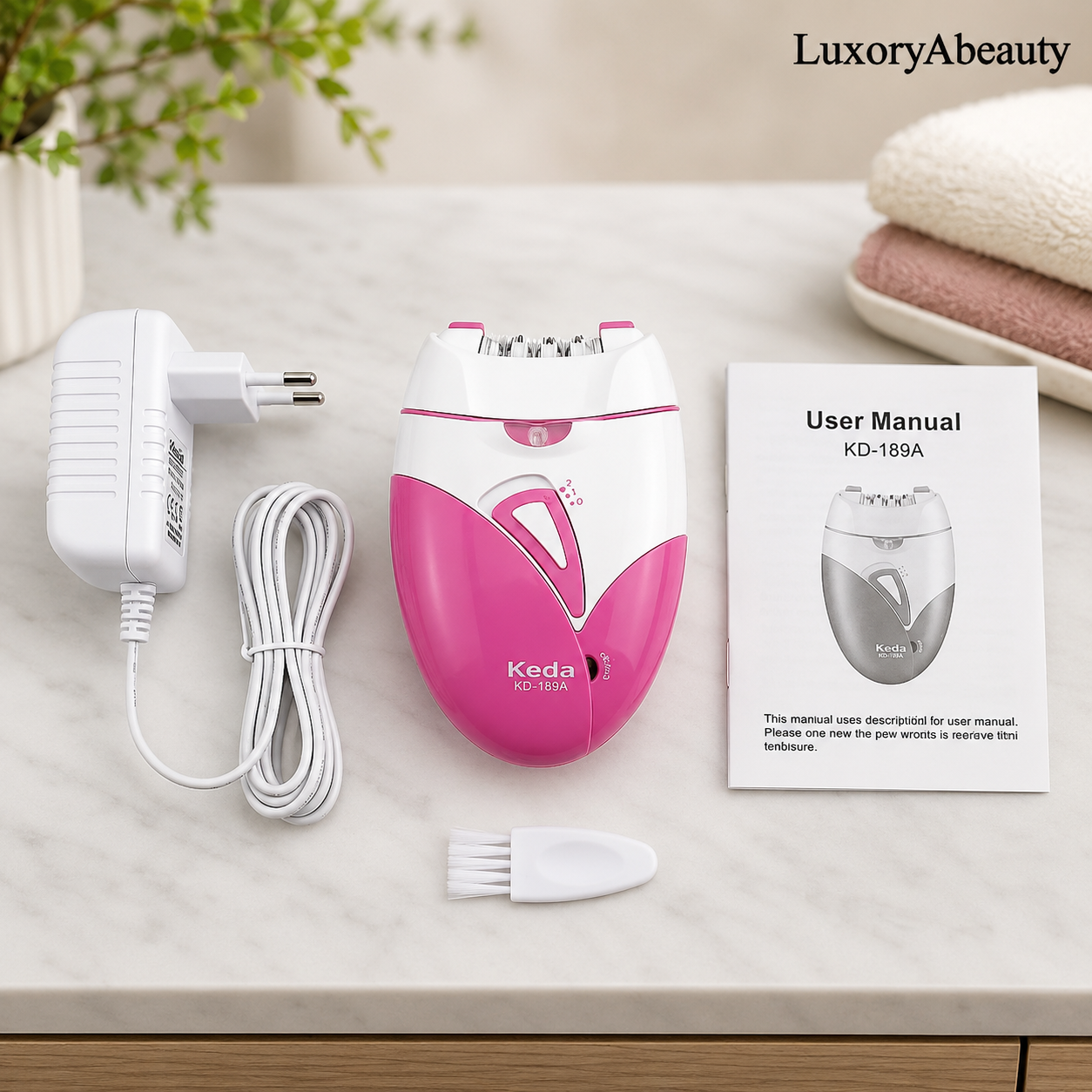 Epilator Electric pentru Femei - 9 Pensete, Lamă Titan, Umed și Uscat, Portabil