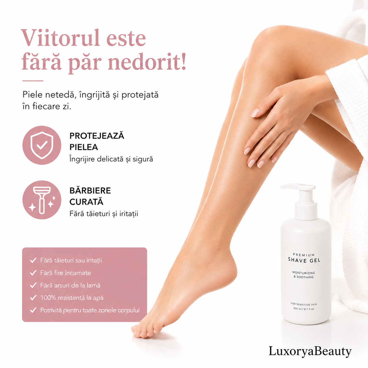 Aparat de Ras Electric 4-în-1 pentru Femei + Ulei de Corp Cadou | Epilator Facial și Corporal Reîncărcabil USB