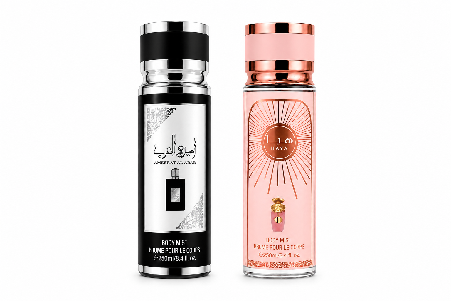 Set 2 parfumuri de corp arabesti pentru femei Haya si Ameerat al Arab - 2 x 250 ml