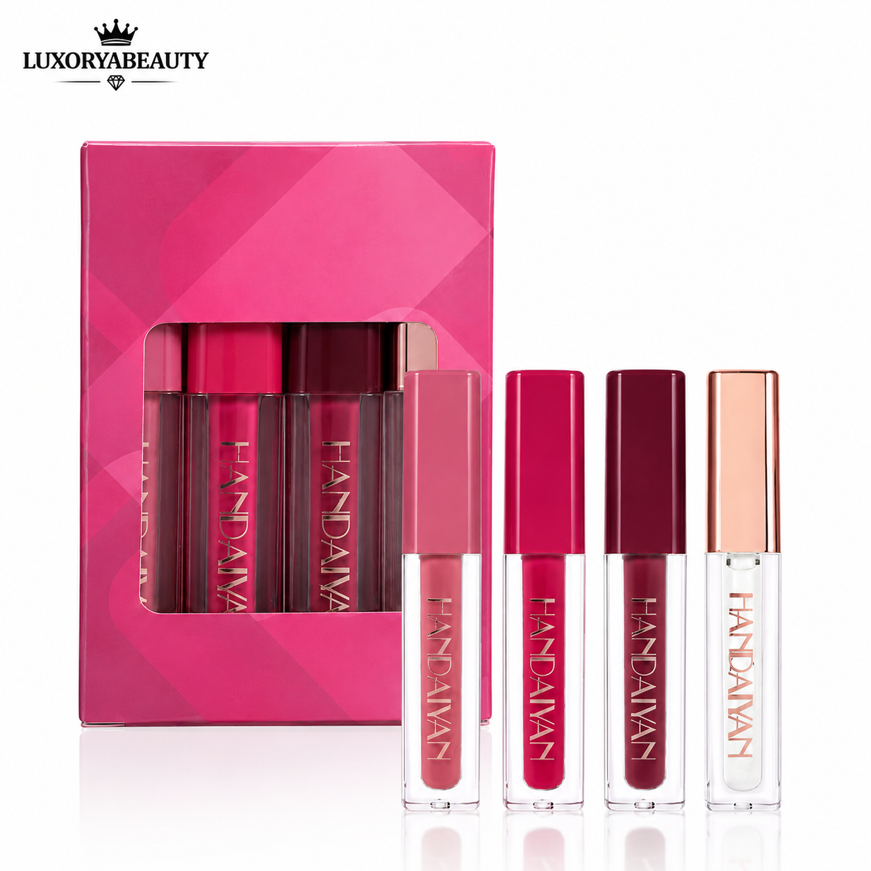 Set 4 Rujuri Lichide HANDAIYAN – Rezistență Îndelungată, Culori Intense, Finish Mat și Lucios,