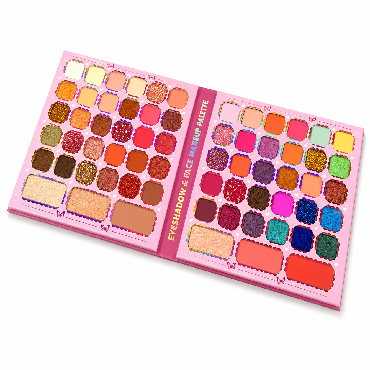 Paletă Farduri Ochi și Față IGOODCO Butterfly Edition IG3097 – 60 Farduri + 3 Blush-uri + 3 Iluminatoare