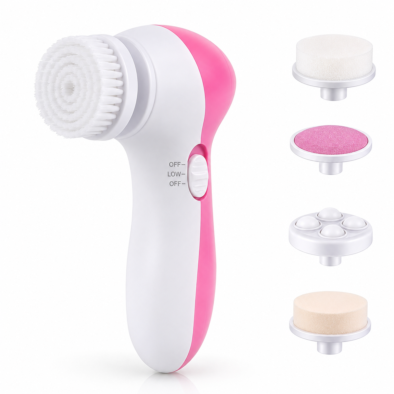 Perie Electrică pentru Curățare Ten - 5 Capete Interschimbabile, Sistem de Exfoliere, Masaj Facial și Tonifiere, Design Ergonomic
