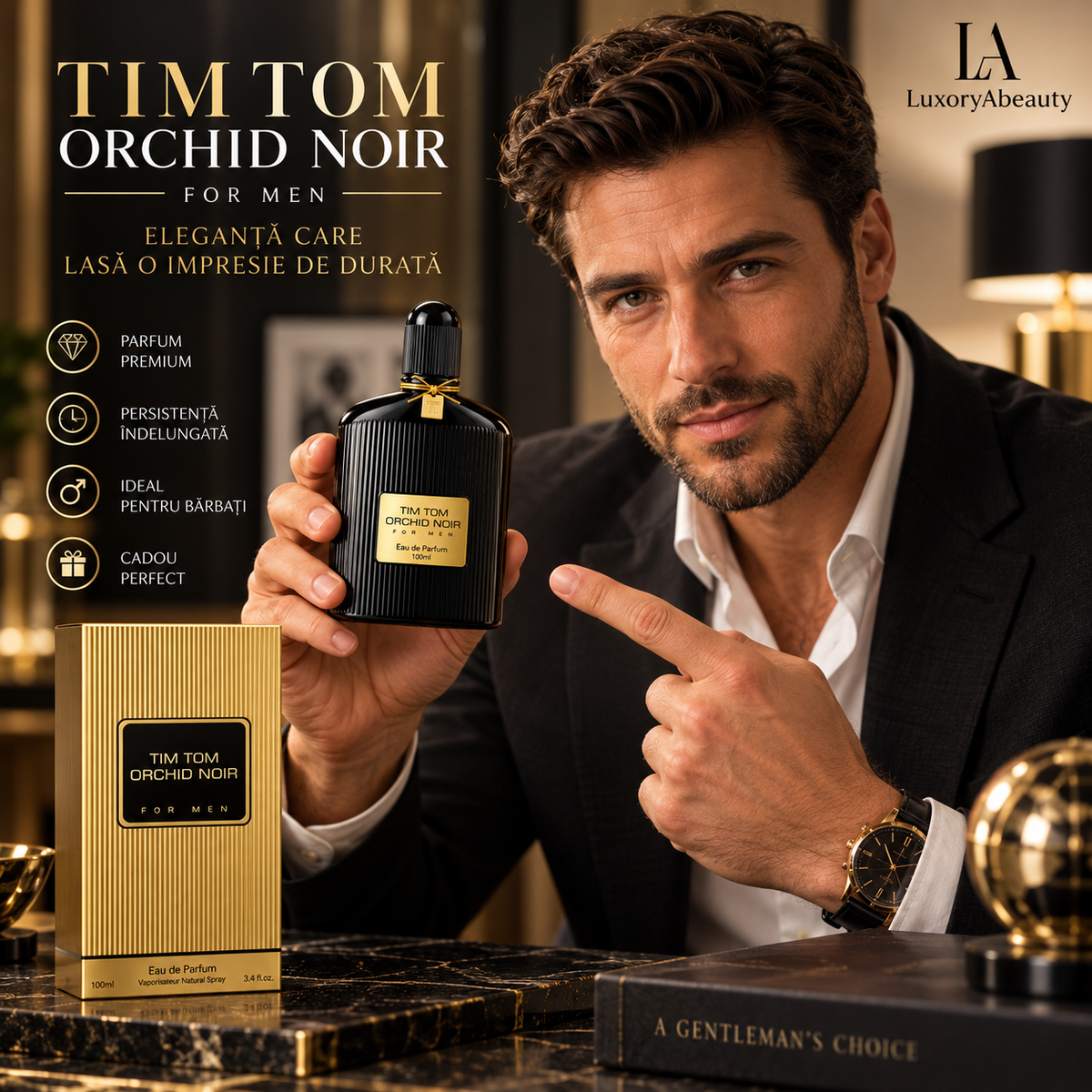 Set 2 Parfumuri pentru El si Ea TIM TOM – Orchid Velvet & Orchid Noir 100 ml- Apa de parfum