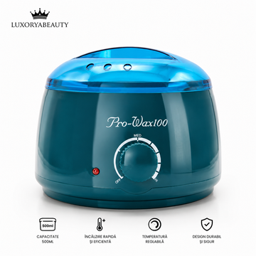 Încălzitor Ceară Profesional Pro Wax 100 Verde – Aparat Epilat 100W pentru Ceară Tradițională, Reglaj Temperatură, Capac Transparent