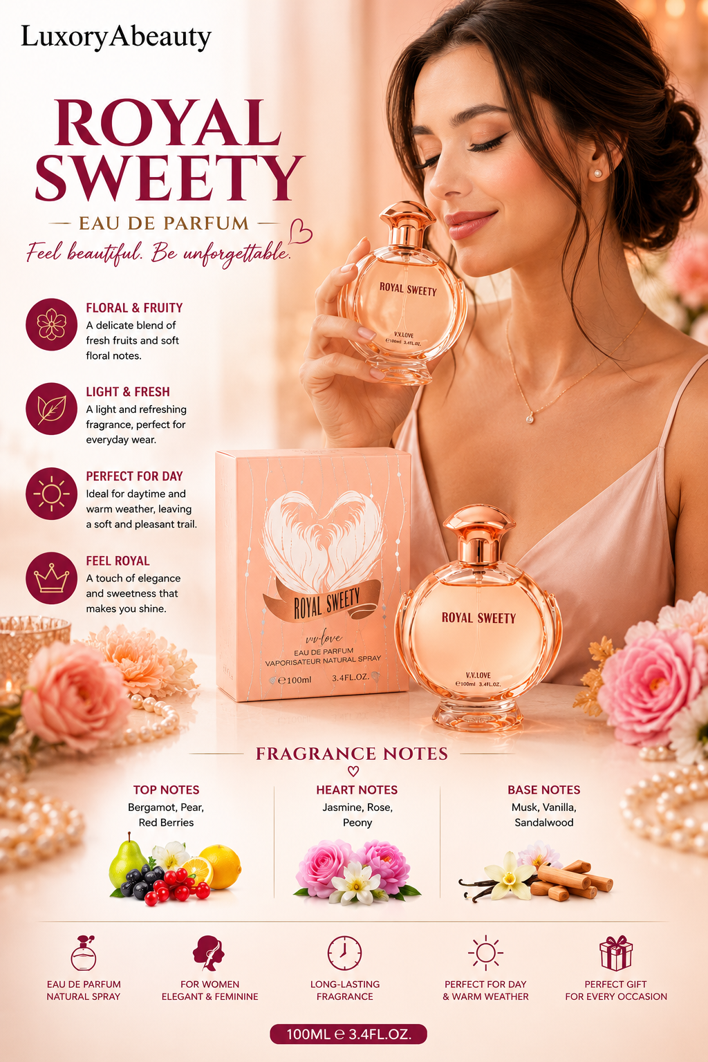 Parfum Royal Sweety Intense 100 ml – Aromă Dulce și Feminină | V.V. Love