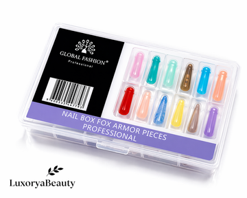 Tipsuri reutilizabile Global Fashion – 144 bucăți, 12 tipuri, colorate, cu marcaj. Perfecte pentru extensii unghii cu gel, polygel sau acryl. Precizie, rapiditate și reutilizare profesională.