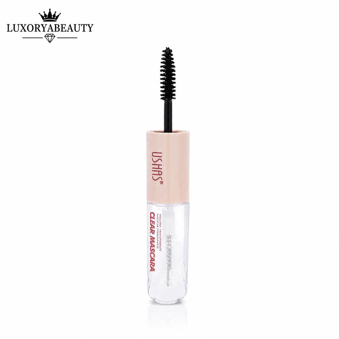 Rimel 2 în 1 Ushas UMA007 – Mascara Neagră și Gel Transparent pentru Gene și Sprâncene
