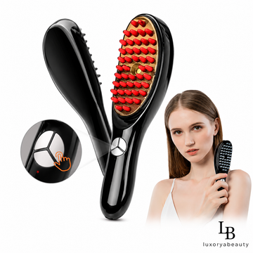 Perie de Masaj 4 în 1 pentru Creșterea Părului cu LED și Vibrații – LuxoryaBeauty