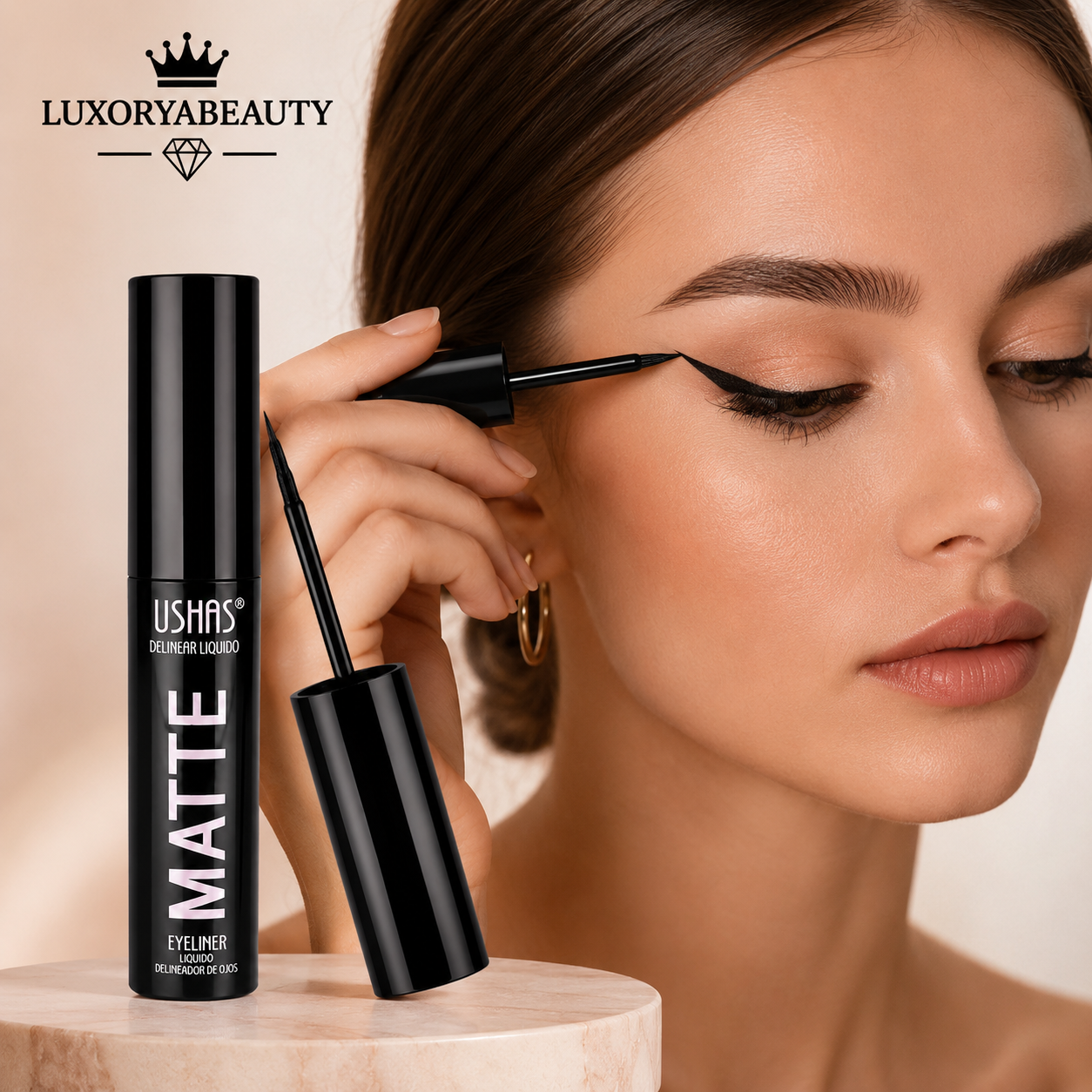 Eyeliner Lichid Mat USHAS UEL002 Waterproof – Tuș de Ochi Rezistent și Precis